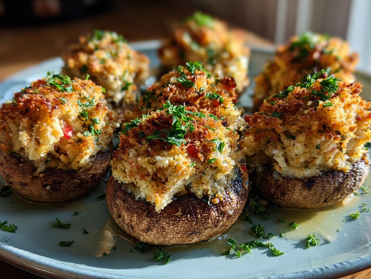 Make Irresistible Crab Stuffed Mushrooms in Under 40 Minutes